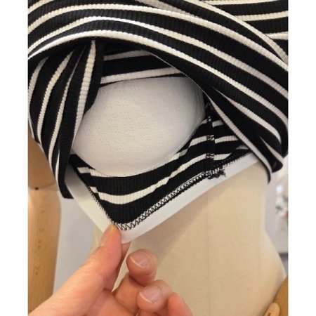 스트라이프 민소매 탑