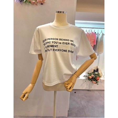 심플 레터링 반팔 티셔츠