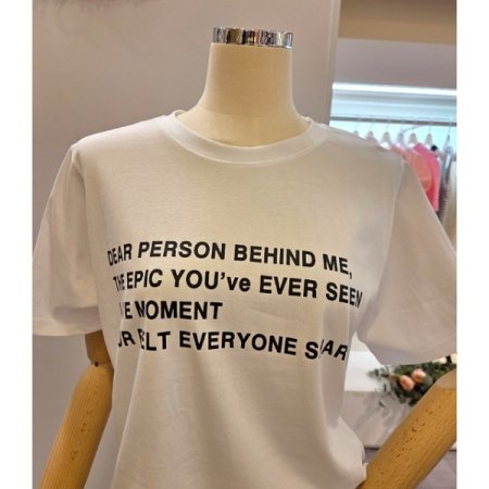 심플 레터링 반팔 티셔츠