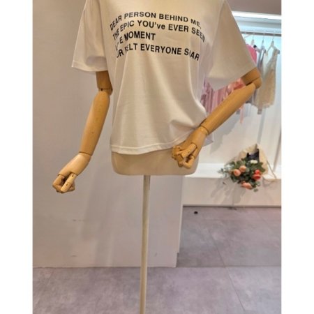 심플 레터링 반팔 티셔츠