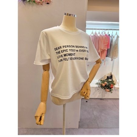 심플 레터링 반팔 티셔츠