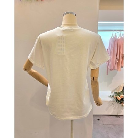 프린트 반팔 라운드넥 티셔츠