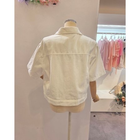 면 하프 크롭 자켓