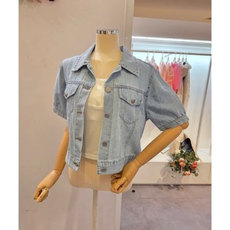 하프크롭 연청 자켓