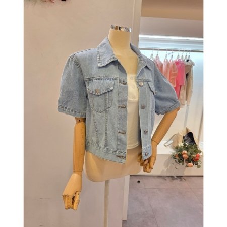 하프크롭 연청 자켓