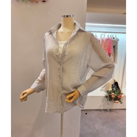 카라 무지 하프 셔츠