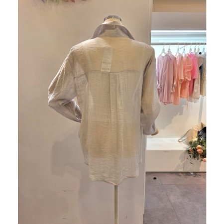 카라 무지 하프 셔츠