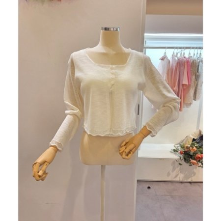 스퀘어넥 썸머 니트 가디건