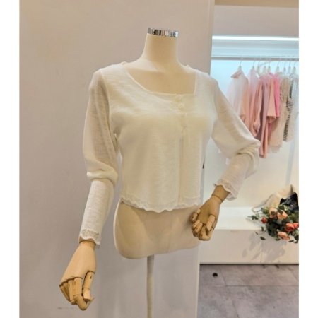 스퀘어넥 썸머 니트 가디건