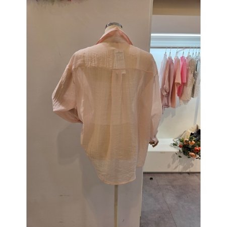 무지 핑크 카라 셔츠