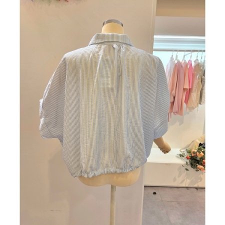 루즈핏 스트라이프 스트링 셔츠