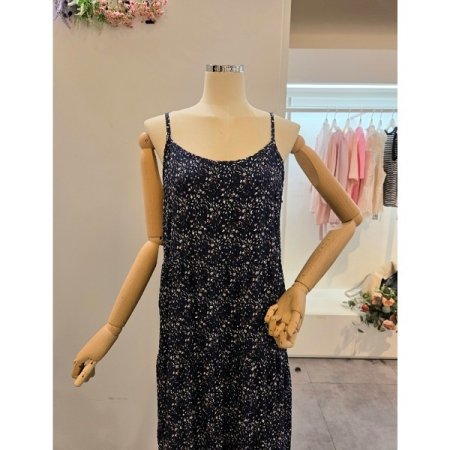 잔꽃 끈 롱 원피스