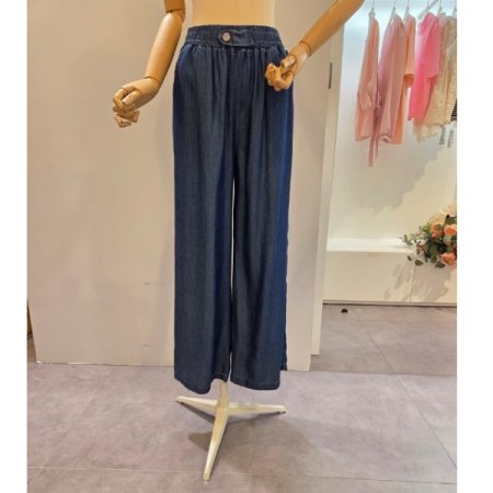 비죠 장식 와이드 팬츠