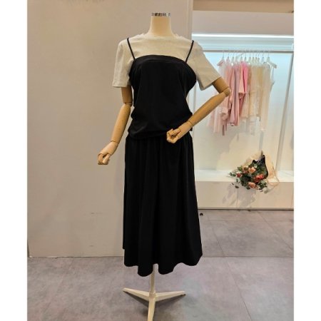 셔링 티셔츠 스커트 세트