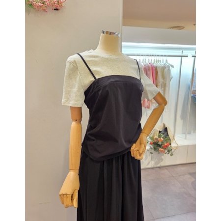 셔링 티셔츠 스커트 세트