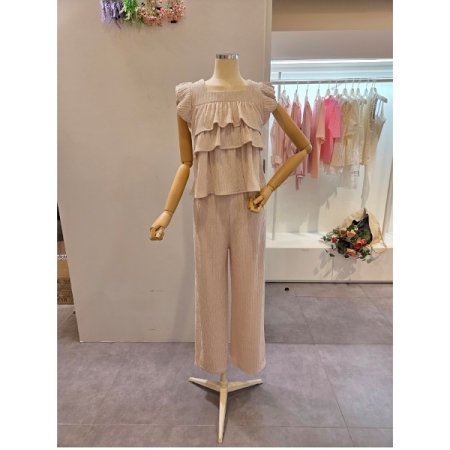 프릴 티셔츠 팬츠 세트