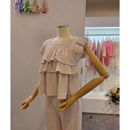 프릴 티셔츠 팬츠 세트