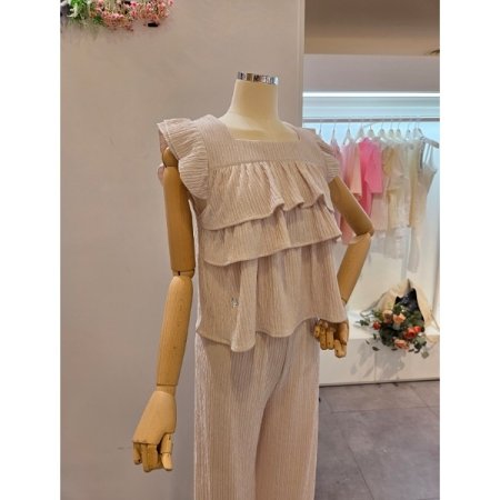 프릴 티셔츠 팬츠 세트