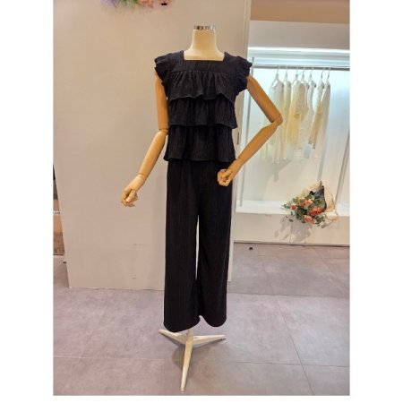 프릴 티셔츠 팬츠 세트