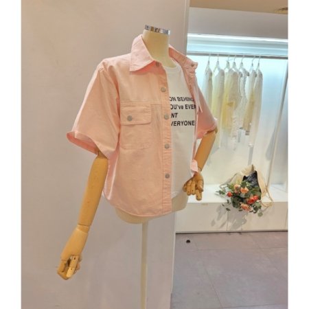 양포켓 미니 카라 셔츠