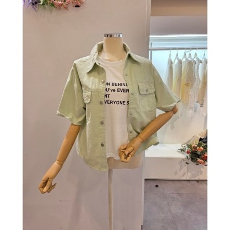 양포켓 미니 카라 셔츠