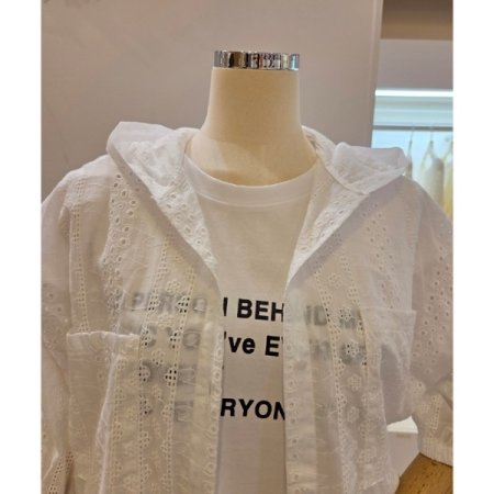 후드넥 펀칭 셔츠