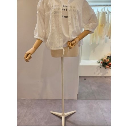 후드넥 펀칭 셔츠