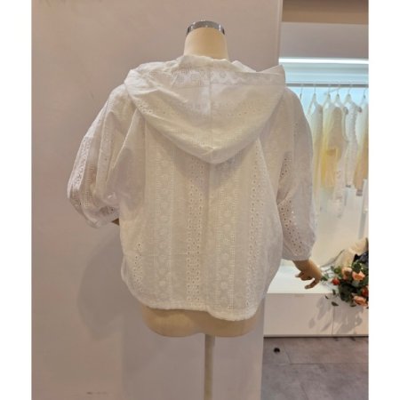 후드넥 펀칭 셔츠