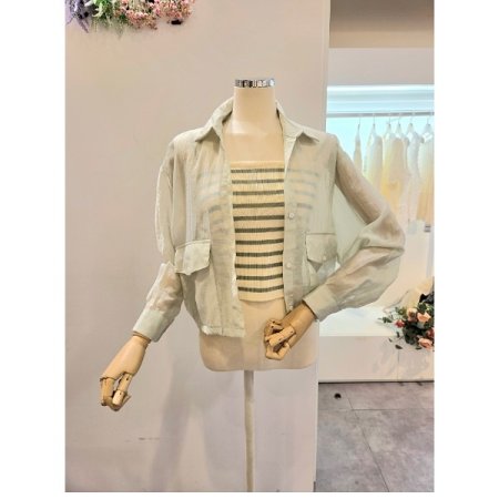 양포켓 셔츠 끈 티셔츠 세트