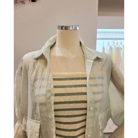 양포켓 셔츠 끈 티셔츠 세트