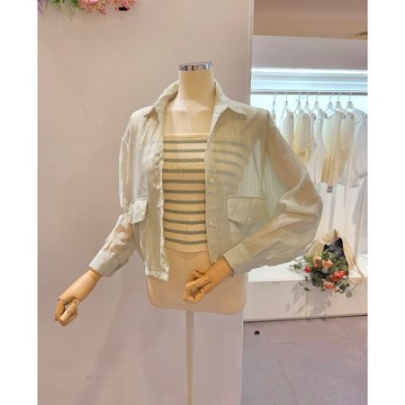 양포켓 셔츠 끈 티셔츠 세트