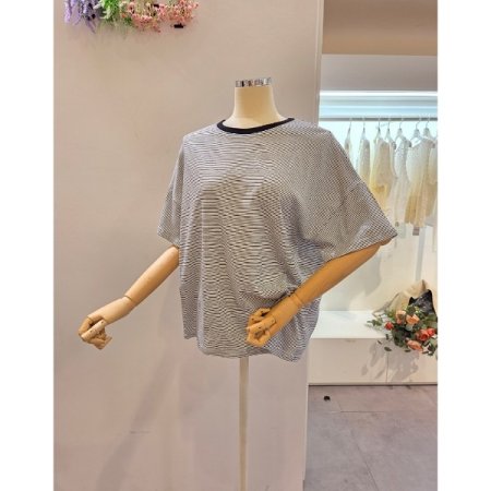 스트라이프 오버핏 티셔츠