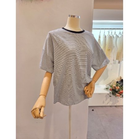 스트라이프 오버핏 티셔츠