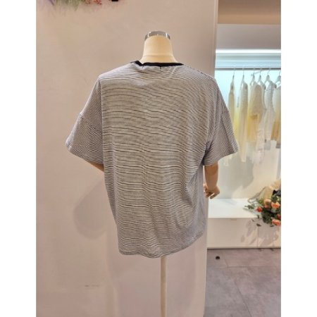 스트라이프 오버핏 티셔츠