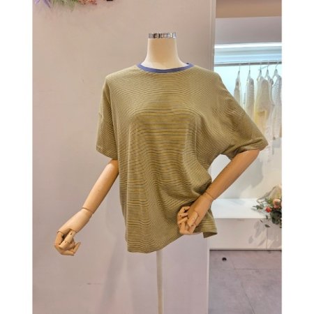 스트라이프 오버핏 티셔츠