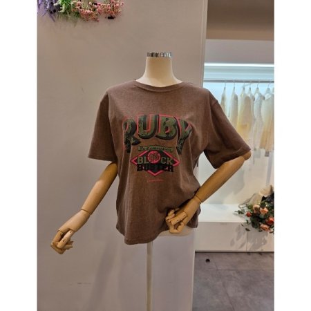 영어레터링 라운드넥 티셔츠