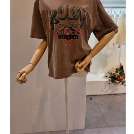 영어레터링 라운드넥 티셔츠