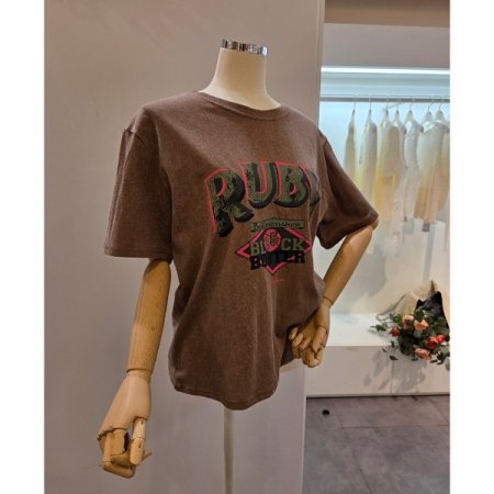 영어레터링 라운드넥 티셔츠