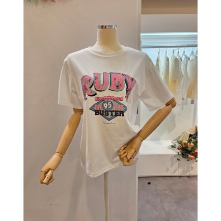 영어레터링 라운드넥 티셔츠