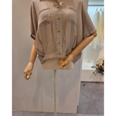 양포켓 카라 블라우스