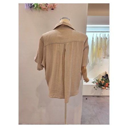 양포켓 카라 블라우스