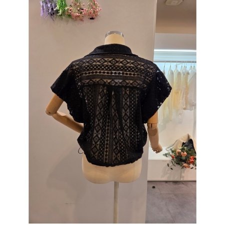 시스루 레이스 카라 셔츠