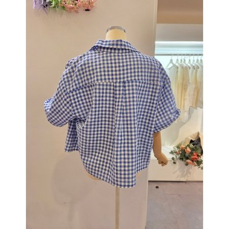 체크 숏 셔츠