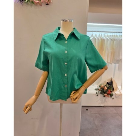 뒷 주름 린넨 셔츠