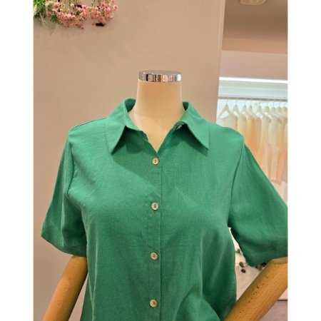 뒷 주름 린넨 셔츠