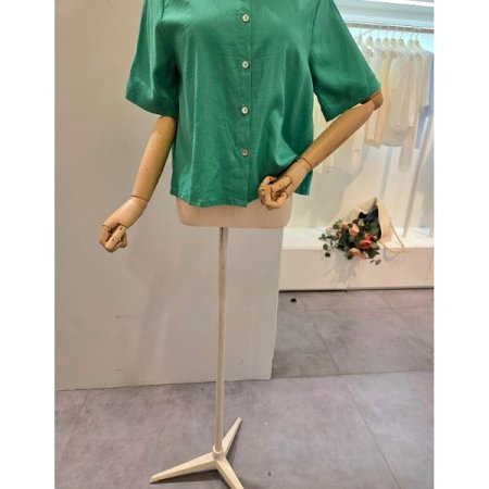 뒷 주름 린넨 셔츠