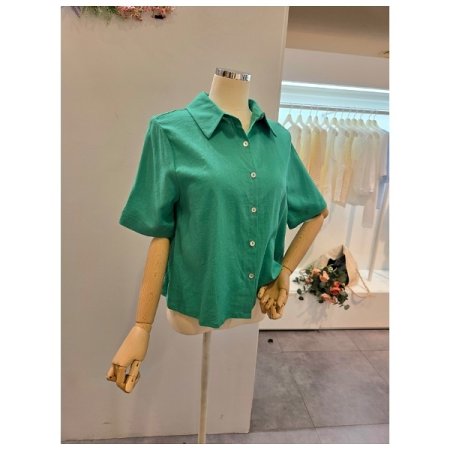 뒷 주름 린넨 셔츠