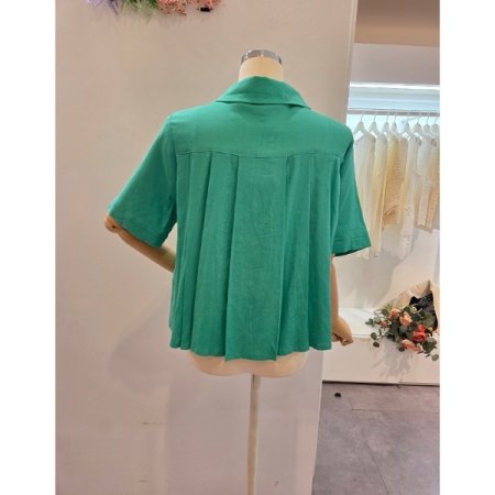 뒷 주름 린넨 셔츠