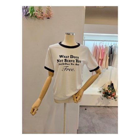 레터링 라운드넥 티셔츠