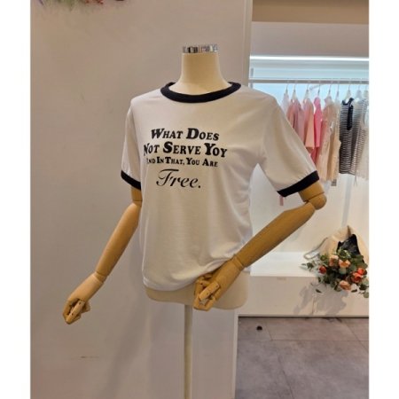 레터링 라운드넥 티셔츠